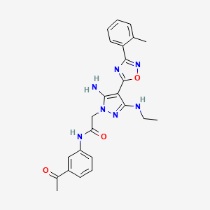 N-(3-acetylphenyl)-2-(5-amino-3-(ethylamino)-4-(3-(o-tolyl)-1,2,4-oxadiazol-5-yl)-1H-pyrazol-1-yl)acetamide