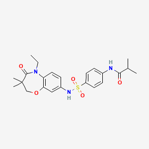 N-(4-(N-(5-ethyl-3,3-dimethyl-4-oxo-2,3,4,5-tetrahydrobenzo[b][1,4]oxazepin-8-yl)sulfamoyl)phenyl)isobutyramide