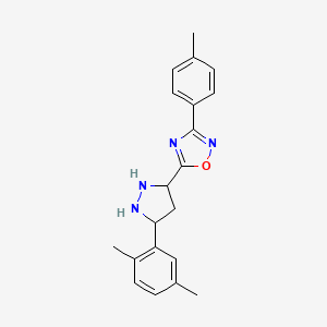5-[5-(2,5-Dimethylphenyl)pyrazolidin-3-yl]-3-(4-methylphenyl)-1,2,4-oxadiazole