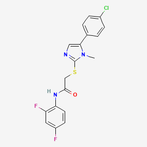 2-((5-(4-chlorophenyl)-1-methyl-1H-imidazol-2-yl)thio)-N-(2,4-difluorophenyl)acetamide
