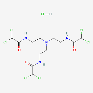 molecular formula C12H19Cl7N4O3 B2851900 N-(2-{bis[2-(2,2-dichloroacetamido)ethyl]amino}ethyl)-2,2-dichloroacetamide hydrochloride 