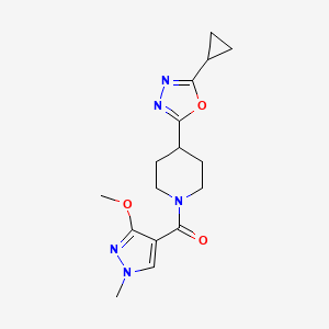 (4-(5-cyclopropyl-1,3,4-oxadiazol-2-yl)piperidin-1-yl)(3-methoxy-1-methyl-1H-pyrazol-4-yl)methanone