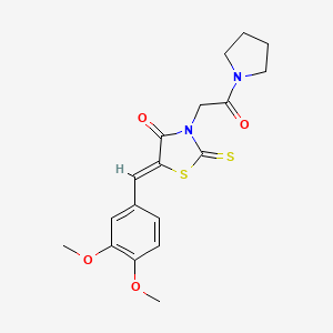 (Z)-5-(3,4-dimethoxybenzylidene)-3-(2-oxo-2-(pyrrolidin-1-yl)ethyl)-2-thioxothiazolidin-4-one