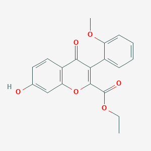 molecular formula C19H16O6 B2851923 Ethyl 7-hydroxy-3-(2-methoxyphenyl)-4-oxochromene-2-carboxylate CAS No. 610758-63-9