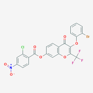 molecular formula C23H10BrClF3NO7 B285194 3-(2-bromophenoxy)-4-oxo-2-(trifluoromethyl)-4H-chromen-7-yl 2-chloro-4-nitrobenzoate 
