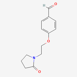 molecular formula C13H15NO3 B2851951 4-[2-(2-Oxopyrrolidin-1-yl)ethoxy]benzaldehyde CAS No. 773092-83-4