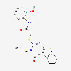 2-((3-allyl-4-oxo-4,5,6,7-tetrahydro-3H-cyclopenta[4,5]thieno[2,3-d]pyrimidin-2-yl)thio)-N-(2-hydroxyphenyl)acetamide