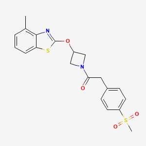 1-(3-((4-Methylbenzo[d]thiazol-2-yl)oxy)azetidin-1-yl)-2-(4-(methylsulfonyl)phenyl)ethanone