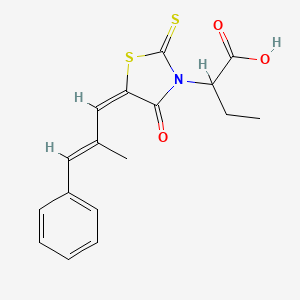 2-((E)-5-((E)-2-methyl-3-phenylallylidene)-4-oxo-2-thioxothiazolidin-3-yl)butanoic acid