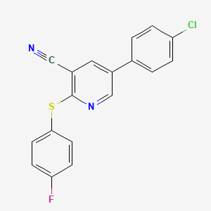 5-(4-Chlorophenyl)-2-[(4-fluorophenyl)sulfanyl]nicotinonitrile