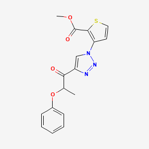 methyl 3-[4-(2-phenoxypropanoyl)-1H-1,2,3-triazol-1-yl]-2-thiophenecarboxylate