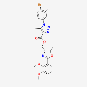 molecular formula C24H23BrN4O5 B2851966 [2-(2,3-dimethoxyphenyl)-5-methyl-1,3-oxazol-4-yl]methyl 1-(4-bromo-3-methylphenyl)-5-methyl-1H-1,2,3-triazole-4-carboxylate CAS No. 1223972-05-1