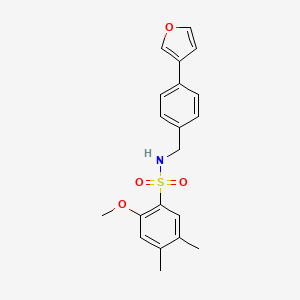 molecular formula C20H21NO4S B2851992 N-(4-(furan-3-yl)benzyl)-2-methoxy-4,5-dimethylbenzenesulfonamide CAS No. 2034414-58-7