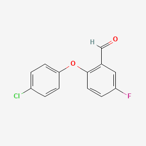 molecular formula C13H8ClFO2 B2851998 2-(4-Chlorophenoxy)-5-fluorobenzaldehyde CAS No. 289717-78-8