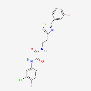 molecular formula C19H14ClF2N3O2S B2852040 N'-(3-chloro-4-fluorophenyl)-N-{2-[2-(3-fluorophenyl)-1,3-thiazol-4-yl]ethyl}ethanediamide CAS No. 895784-92-6