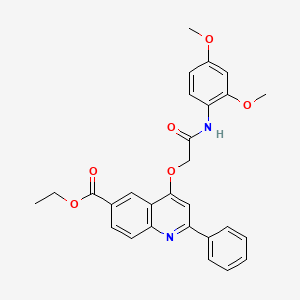 molecular formula C28H26N2O6 B2852041 ethyl 4-{[(2,4-dimethoxyphenyl)carbamoyl]methoxy}-2-phenylquinoline-6-carboxylate CAS No. 1114871-10-1