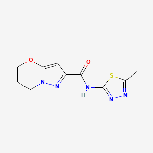 molecular formula C10H11N5O2S B2852049 N-(5-METHYL-1,3,4-THIADIAZOL-2-YL)-5H,6H,7H-PYRAZOLO[3,2-B][1,3]OXAZINE-2-CARBOXAMIDE CAS No. 1448123-76-9