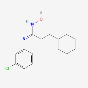 molecular formula C15H21ClN2O B2852062 N'-(3-chlorophenyl)-3-cyclohexyl-N-hydroxypropanimidamide 