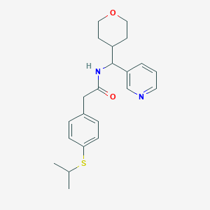 molecular formula C22H28N2O2S B2852064 2-(4-(isopropylthio)phenyl)-N-(pyridin-3-yl(tetrahydro-2H-pyran-4-yl)methyl)acetamide CAS No. 2034406-05-6