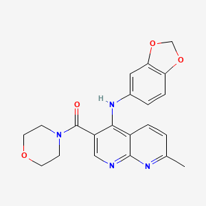 molecular formula C21H20N4O4 B2852074 N-(2H-1,3-benzodioxol-5-yl)-7-methyl-3-(morpholine-4-carbonyl)-1,8-naphthyridin-4-amine CAS No. 1251564-36-9