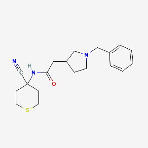 molecular formula C19H25N3OS B2852080 2-(1-benzylpyrrolidin-3-yl)-N-(4-cyanothian-4-yl)acetamide CAS No. 2094273-56-8