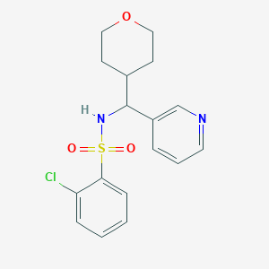 molecular formula C17H19ClN2O3S B2852097 2-chloro-N-[(oxan-4-yl)(pyridin-3-yl)methyl]benzene-1-sulfonamide CAS No. 2034260-27-8