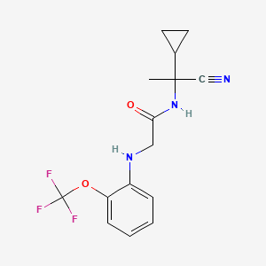 molecular formula C15H16F3N3O2 B2852122 N-(1-cyano-1-cyclopropylethyl)-2-{[2-(trifluoromethoxy)phenyl]amino}acetamide CAS No. 1240984-67-1
