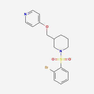 molecular formula C17H19BrN2O3S B2852134 4-[[1-(2-Bromophenyl)sulfonylpiperidin-3-yl]methoxy]pyridine CAS No. 2379976-37-9