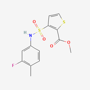 molecular formula C13H12FNO4S2 B2852140 Methyl 3-[(3-fluoro-4-methylphenyl)sulfamoyl]thiophene-2-carboxylate CAS No. 439934-58-4