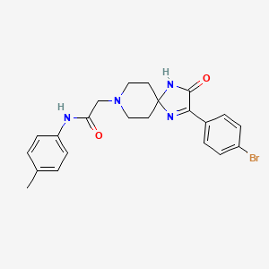 molecular formula C22H23BrN4O2 B2852146 2-(2-(4-bromophenyl)-3-oxo-1,4,8-triazaspiro[4.5]dec-1-en-8-yl)-N-(p-tolyl)acetamide CAS No. 1189687-57-7