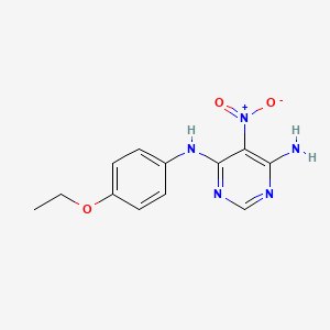 molecular formula C12H13N5O3 B2852150 N-(4-ethoxyphenyl)-5-nitropyrimidine-4,6-diamine CAS No. 450345-09-2