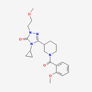molecular formula C21H28N4O4 B2852155 4-cyclopropyl-3-[1-(2-methoxybenzoyl)piperidin-3-yl]-1-(2-methoxyethyl)-4,5-dihydro-1H-1,2,4-triazol-5-one CAS No. 2176152-07-9