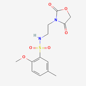molecular formula C13H16N2O6S B2852162 N-(2-(2,4-dioxooxazolidin-3-yl)ethyl)-2-methoxy-5-methylbenzenesulfonamide CAS No. 2034314-33-3