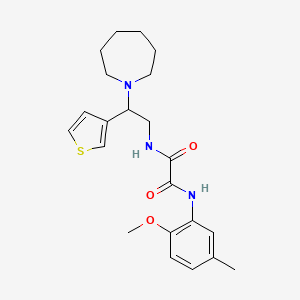 molecular formula C22H29N3O3S B2852167 N'-[2-(azepan-1-yl)-2-(thiophen-3-yl)ethyl]-N-(2-methoxy-5-methylphenyl)ethanediamide CAS No. 946248-42-6