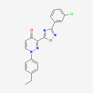 molecular formula C20H15ClN4O2 B2852173 3-[3-(3-chlorophenyl)-1,2,4-oxadiazol-5-yl]-1-(4-ethylphenyl)-1,4-dihydropyridazin-4-one CAS No. 1251691-07-2