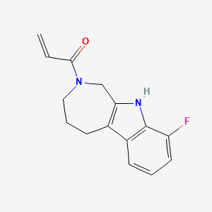 molecular formula C15H15FN2O B2852174 1-{9-fluoro-1H,2H,3H,4H,5H,10H-azepino[3,4-b]indol-2-yl}prop-2-en-1-one CAS No. 2094741-63-4