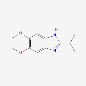 molecular formula C12H14N2O2 B2852179 2-(propan-2-yl)-6,7-dihydro-1H-[1,4]dioxino[2,3-f]benzimidazole CAS No. 1097819-48-1