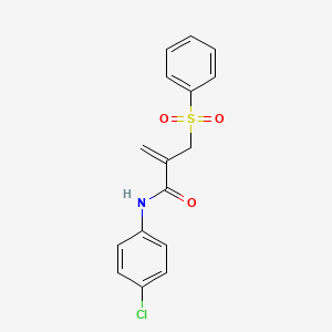 molecular formula C16H14ClNO3S B2852201 N-(4-chlorophenyl)-2-[(phenylsulfonyl)methyl]acrylamide CAS No. 400074-36-4