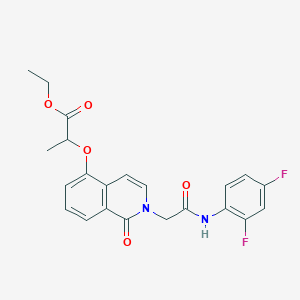 molecular formula C22H20F2N2O5 B2852205 ethyl 2-[(2-{[(2,4-difluorophenyl)carbamoyl]methyl}-1-oxo-1,2-dihydroisoquinolin-5-yl)oxy]propanoate CAS No. 868224-53-7