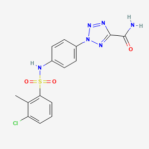 2-(4-(3-chloro-2-methylphenylsulfonamido)phenyl)-2H-tetrazole-5-carboxamide
