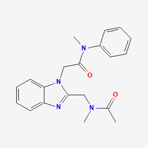 molecular formula C20H22N4O2 B2852223 N-methyl-N-[(1-{[methyl(phenyl)carbamoyl]methyl}-1H-1,3-benzodiazol-2-yl)methyl]acetamide CAS No. 915887-81-9