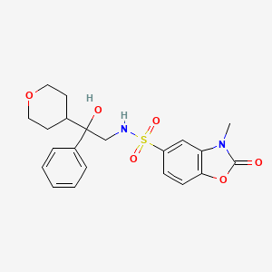 molecular formula C21H24N2O6S B2852248 N-[2-hydroxy-2-(oxan-4-yl)-2-phenylethyl]-3-methyl-2-oxo-2,3-dihydro-1,3-benzoxazole-5-sulfonamide CAS No. 2097931-83-2
