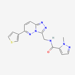 molecular formula C15H13N7OS B2852260 1-methyl-N-((6-(thiophen-3-yl)-[1,2,4]triazolo[4,3-b]pyridazin-3-yl)methyl)-1H-pyrazole-5-carboxamide CAS No. 1903436-09-8
