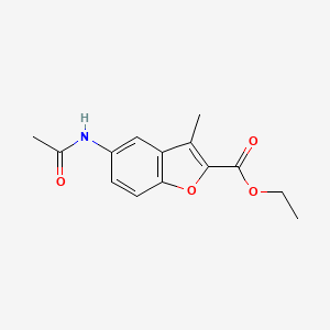 molecular formula C14H15NO4 B2852269 Ethyl 5-acetamido-3-methylbenzofuran-2-carboxylate CAS No. 99252-61-6