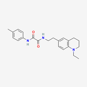 molecular formula C22H27N3O2 B2852275 N-[2-(1-ethyl-1,2,3,4-tetrahydroquinolin-6-yl)ethyl]-N'-(4-methylphenyl)ethanediamide CAS No. 955774-00-2