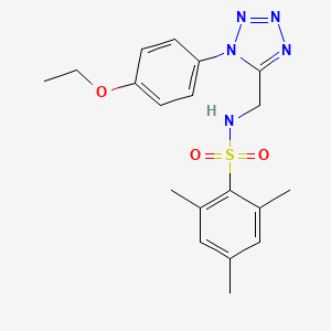 molecular formula C19H23N5O3S B2852287 N-((1-(4-ethoxyphenyl)-1H-tetrazol-5-yl)methyl)-2,4,6-trimethylbenzenesulfonamide CAS No. 1005306-65-9