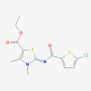 2-[(5-Chloro-2-thiophenyl)-oxomethyl]imino-3,4-dimethyl-5-thiazolecarboxylic acid ethyl ester