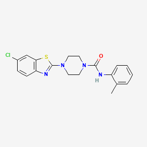 molecular formula C19H19ClN4OS B2852298 4-(6-chloro-1,3-benzothiazol-2-yl)-N-(2-methylphenyl)piperazine-1-carboxamide CAS No. 1210665-01-2