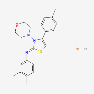 molecular formula C22H26BrN3OS B2852300 (Z)-3,4-dimethyl-N-(3-morpholino-4-(p-tolyl)thiazol-2(3H)-ylidene)aniline hydrobromide CAS No. 1217206-82-0