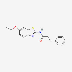 molecular formula C18H18N2O2S B2852303 N-(6-ethoxy-1,3-benzothiazol-2-yl)-3-phenylpropanamide CAS No. 476321-09-2